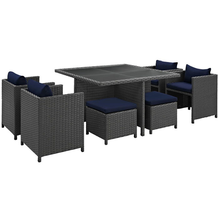 Sojourn 9 Piece Outdoor Patio Sunbrella� Dining Set