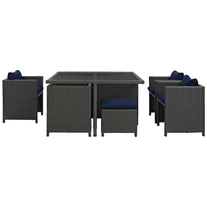 Sojourn 9 Piece Outdoor Patio Sunbrella� Dining Set