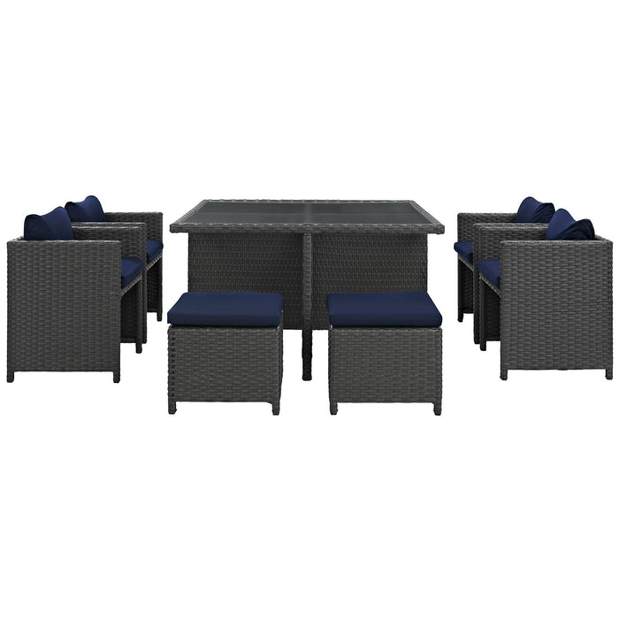 Sojourn 9 Piece Outdoor Patio Sunbrella� Dining Set