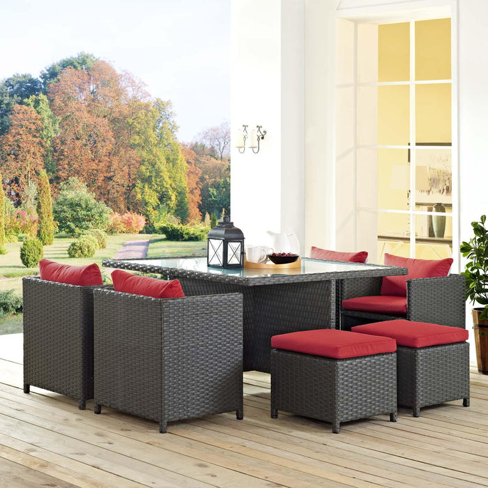 Sojourn 9 Piece Outdoor Patio Sunbrella� Dining Set