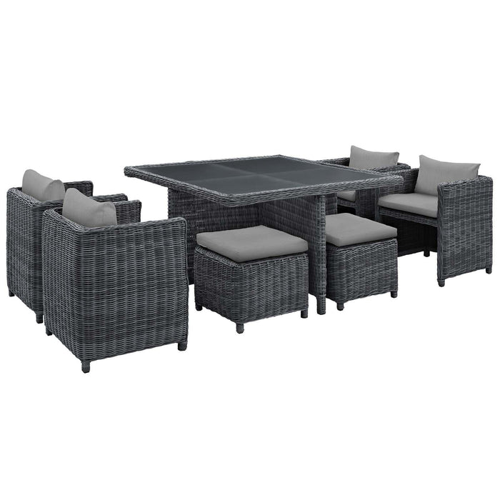 Summon 9 Piece Outdoor Patio Sunbrella� Dining Set