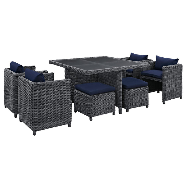 Summon 9 Piece Outdoor Patio Sunbrella� Dining Set