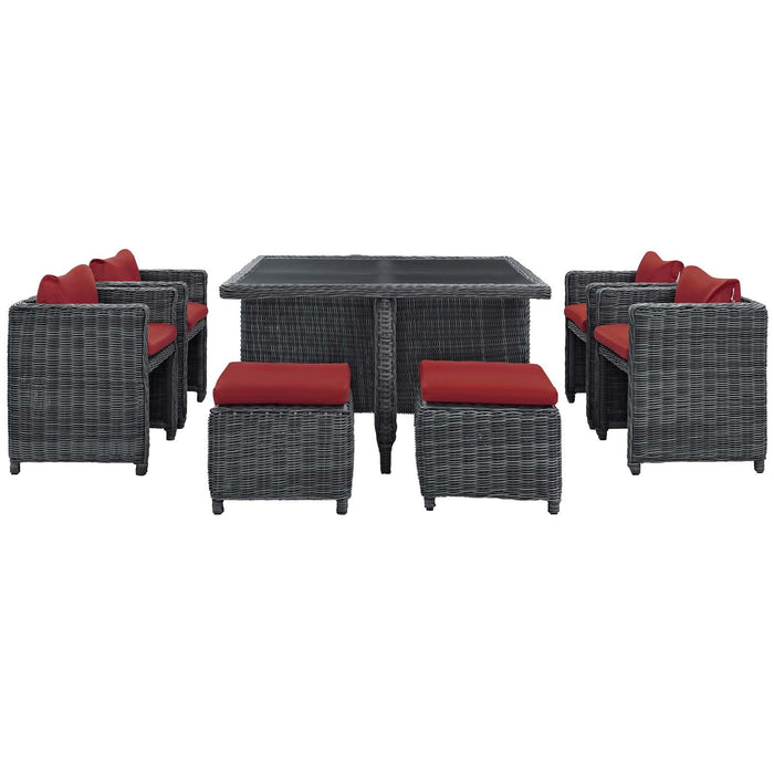 Summon 9 Piece Outdoor Patio Sunbrella� Dining Set