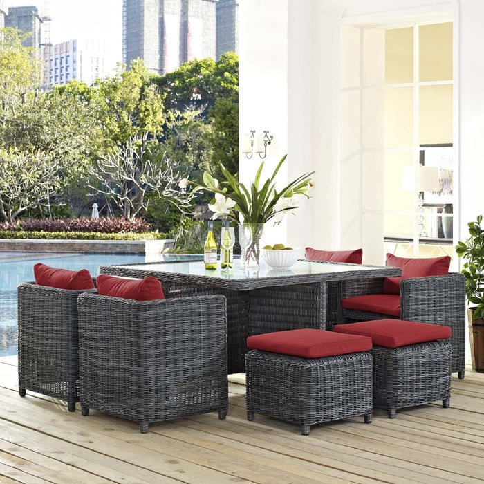 Summon 9 Piece Outdoor Patio Sunbrella� Dining Set