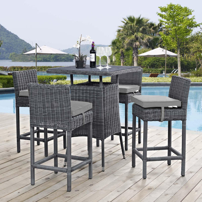 Summon 5 Piece Outdoor Patio Sunbrella� Pub Set