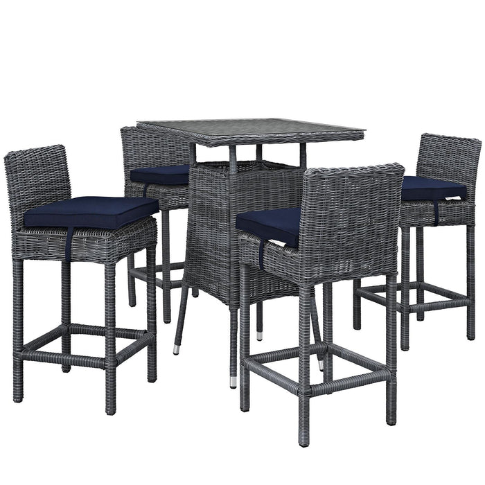 Summon 5 Piece Outdoor Patio Sunbrella� Pub Set