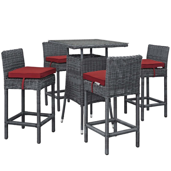 Summon 5 Piece Outdoor Patio Sunbrella� Pub Set