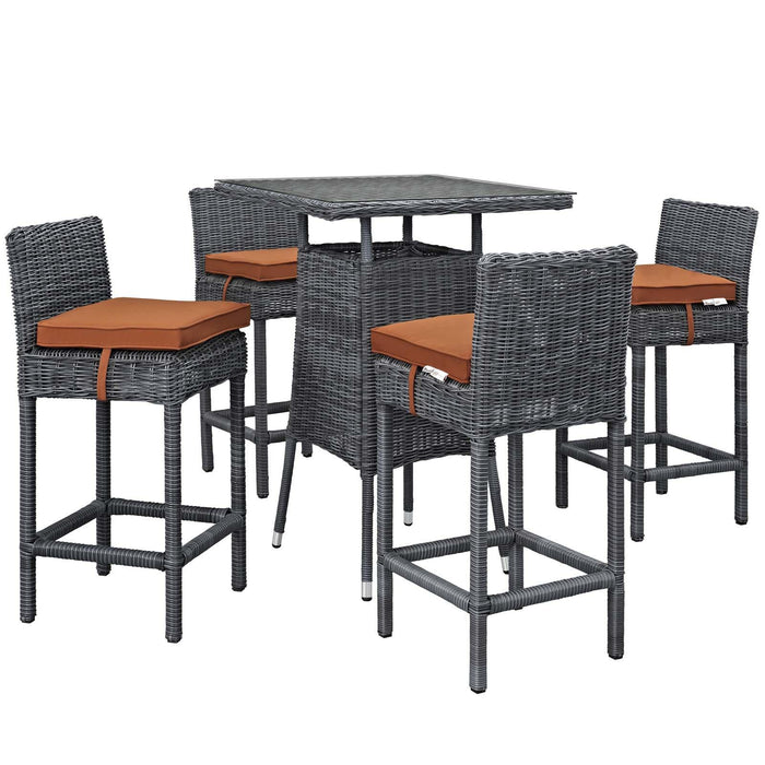 Summon 5 Piece Outdoor Patio Sunbrella� Pub Set