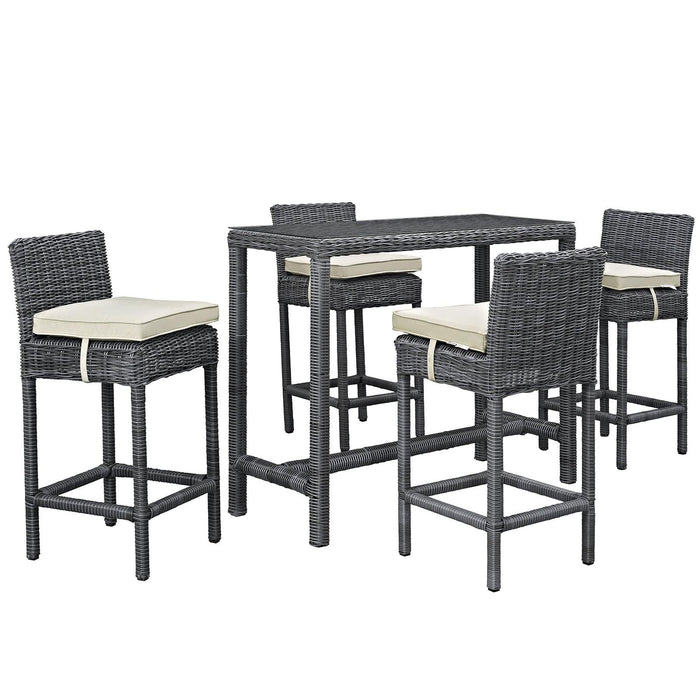 Summon 5 Piece Outdoor Patio Sunbrella� Pub Set