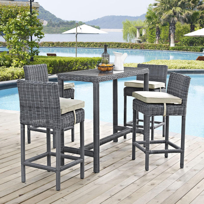 Summon 5 Piece Outdoor Patio Sunbrella� Pub Set