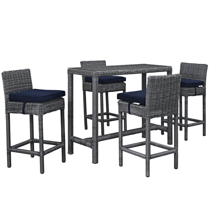 Summon 5 Piece Outdoor Patio Sunbrella� Pub Set