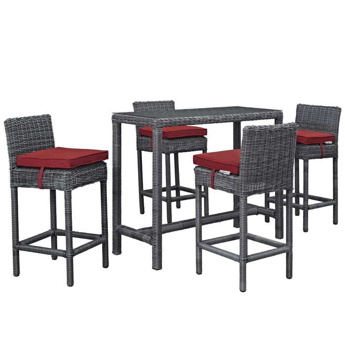 Summon 5 Piece Outdoor Patio Sunbrella� Pub Set