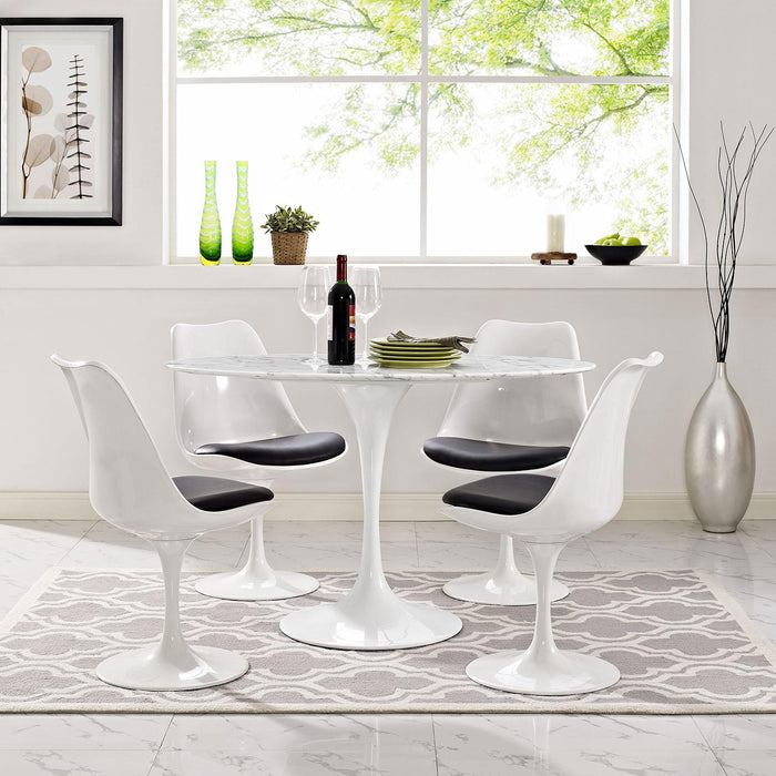 Lippa 48" Oval Artificial Marble Dining Table