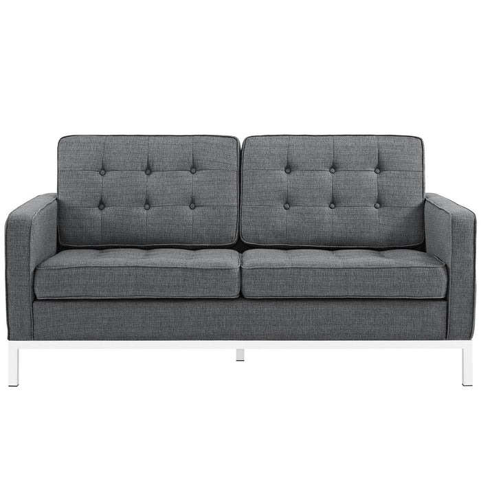 Loft Upholstered Fabric Loveseat