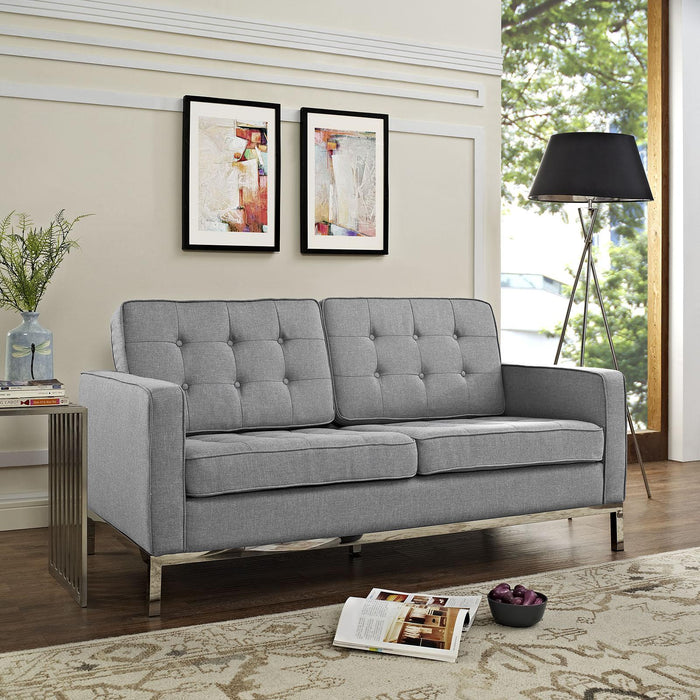 Loft Upholstered Fabric Loveseat