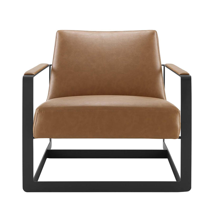 Seg Vegan Leather Accent Chair