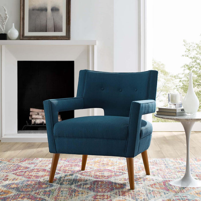 Sheer Upholstered Fabric Armchair