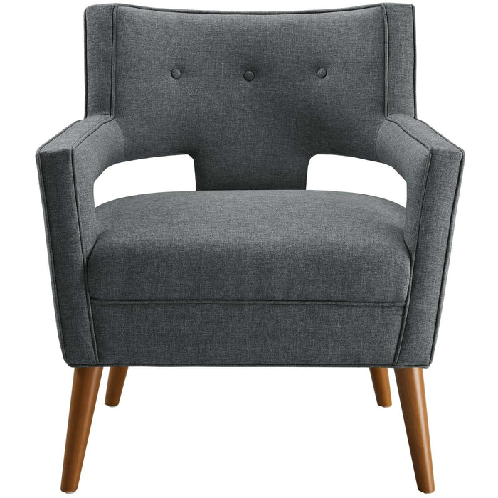 Sheer Upholstered Fabric Armchair