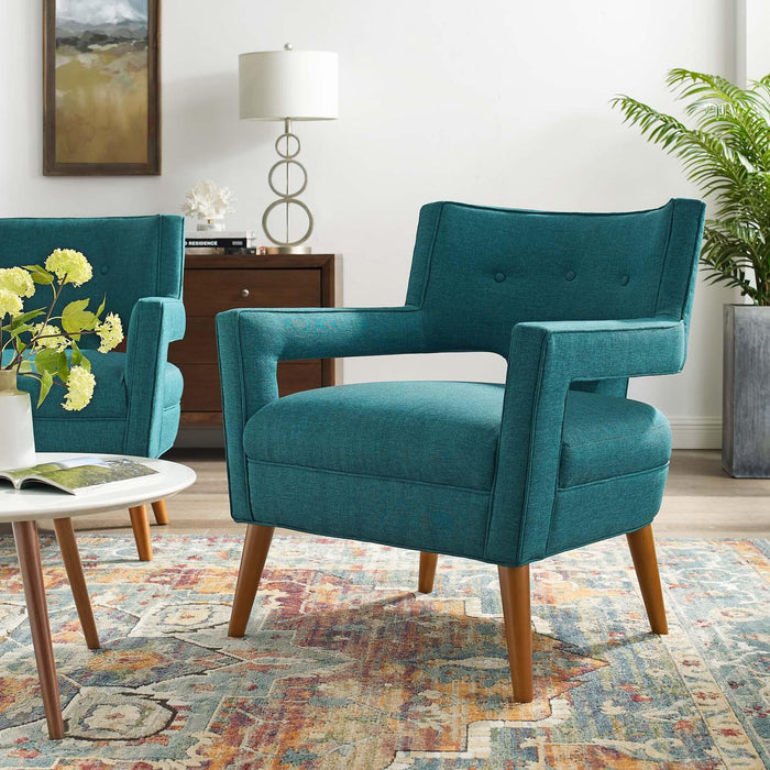 Sheer Upholstered Fabric Armchair