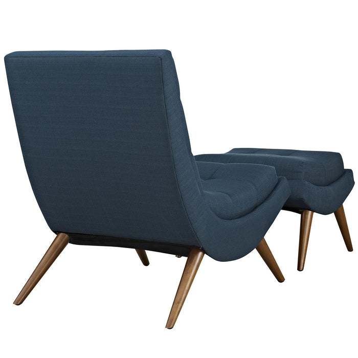 Ramp Upholstered Fabric Lounge Chair Set