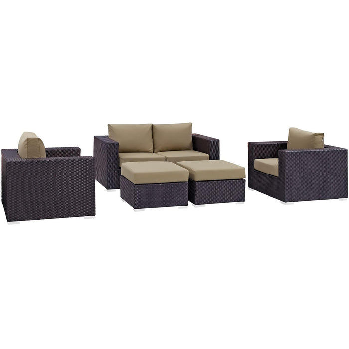 Convene 5 Piece Outdoor Patio Sofa Set