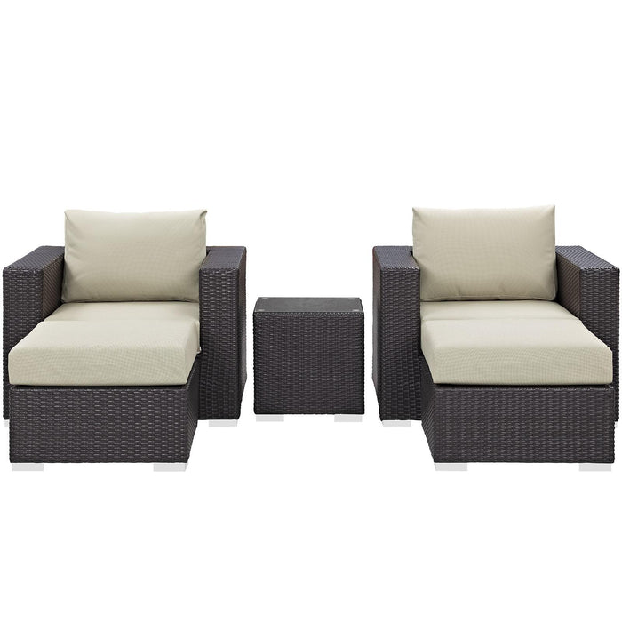 Convene 5 Piece Outdoor Patio Sectional Set