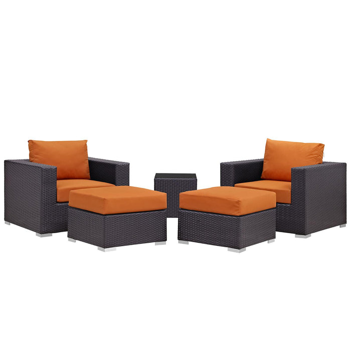 Convene 5 Piece Outdoor Patio Sectional Set