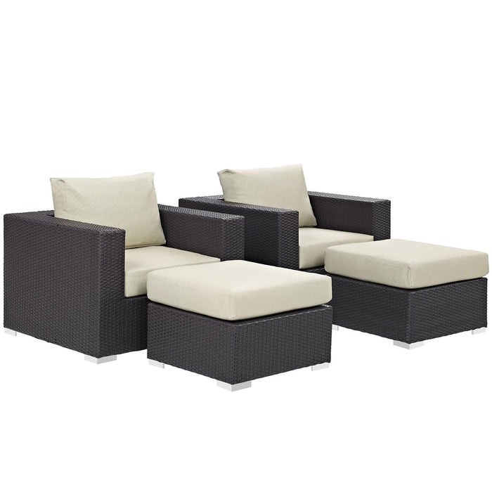 Convene 4 Piece Outdoor Patio Sectional Set