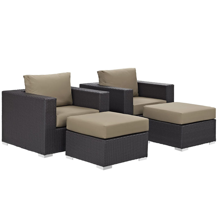 Convene 4 Piece Outdoor Patio Sectional Set