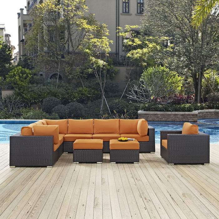 Convene 9 Piece Outdoor Patio Sectional Set