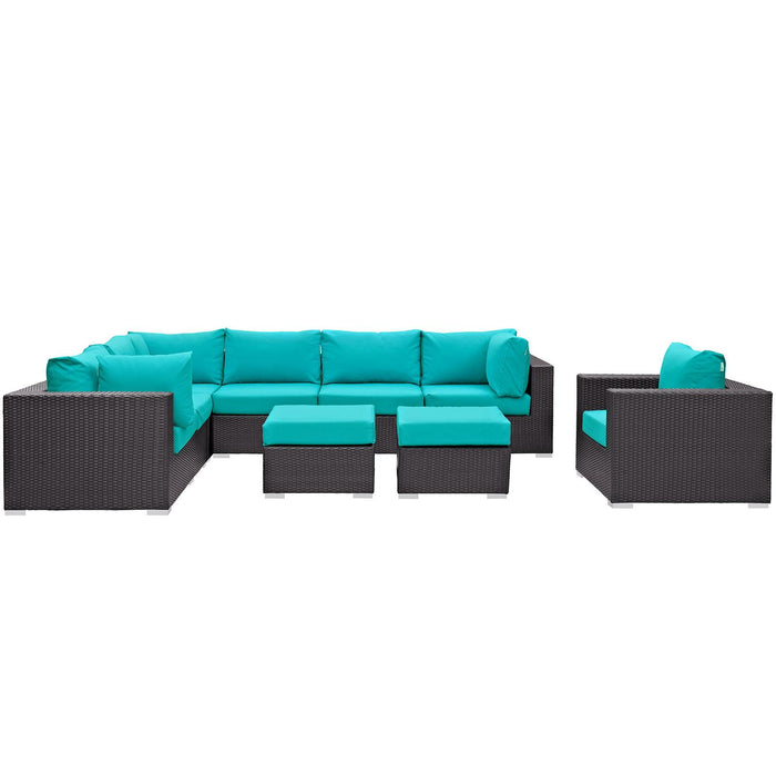 Convene 9 Piece Outdoor Patio Sectional Set