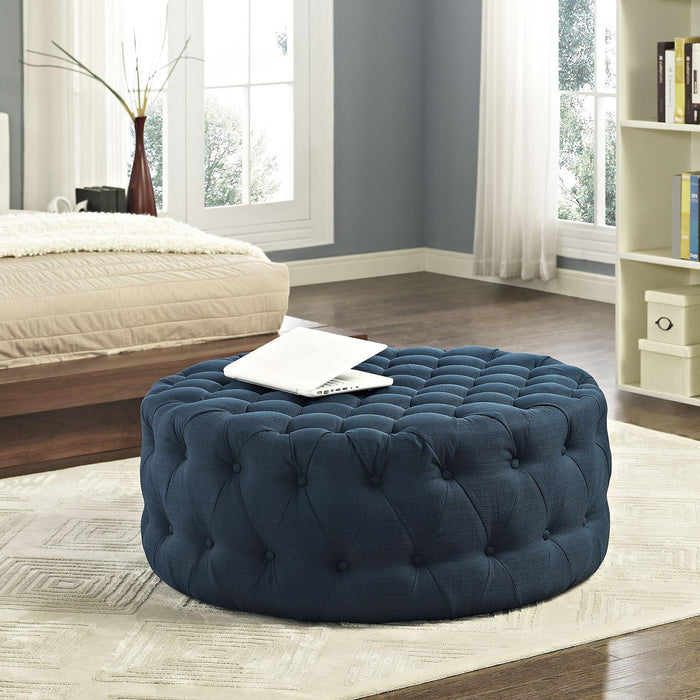 Amour Upholstered Fabric Ottoman