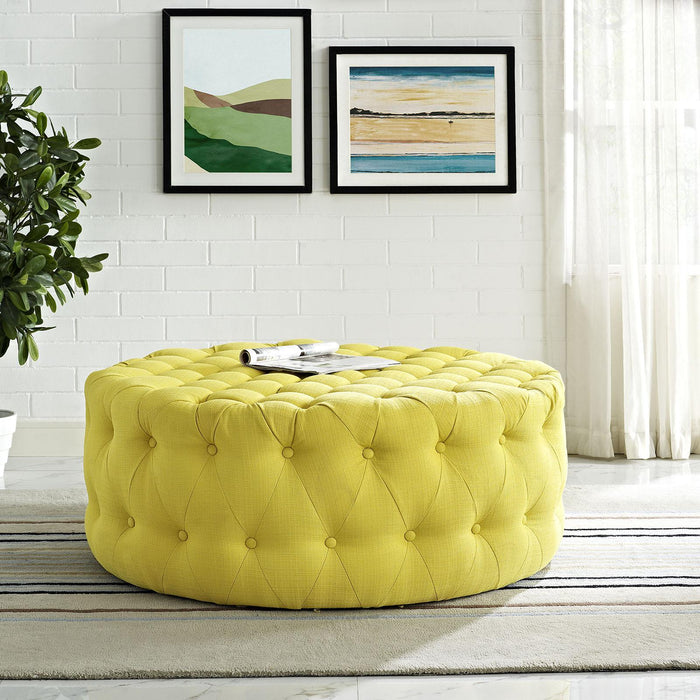 Amour Upholstered Fabric Ottoman