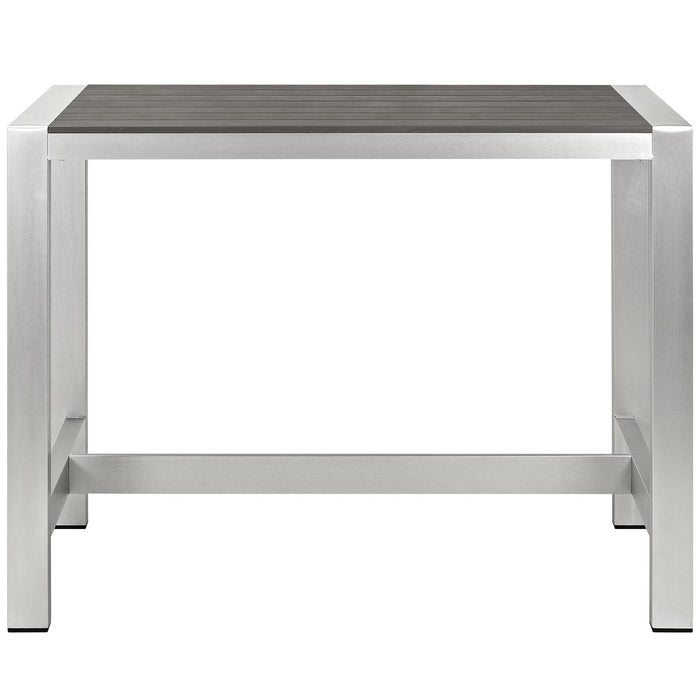 Shore Outdoor Patio Aluminum Rectangle Bar Table