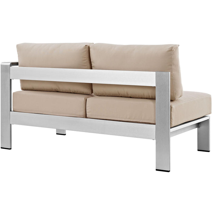 Shore Right-Arm Corner Sectional Outdoor Patio Aluminum Loveseat