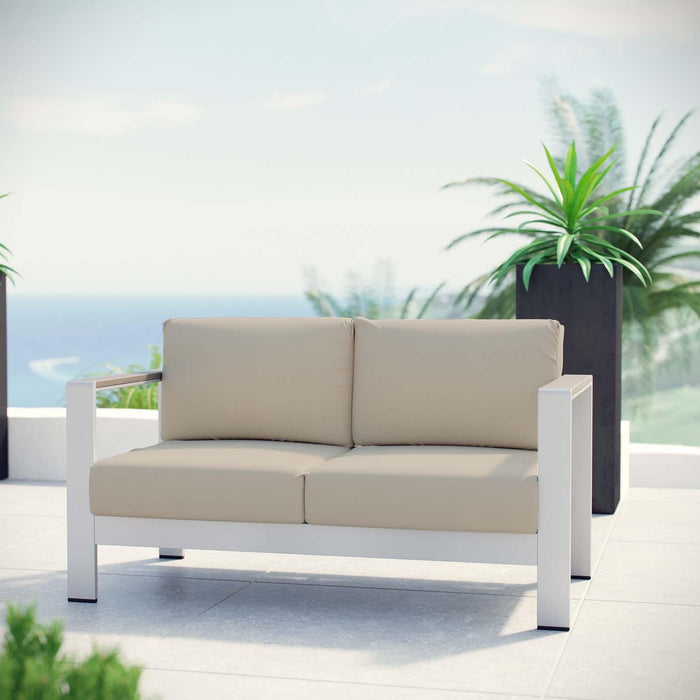 Shore Outdoor Patio Aluminum Loveseat