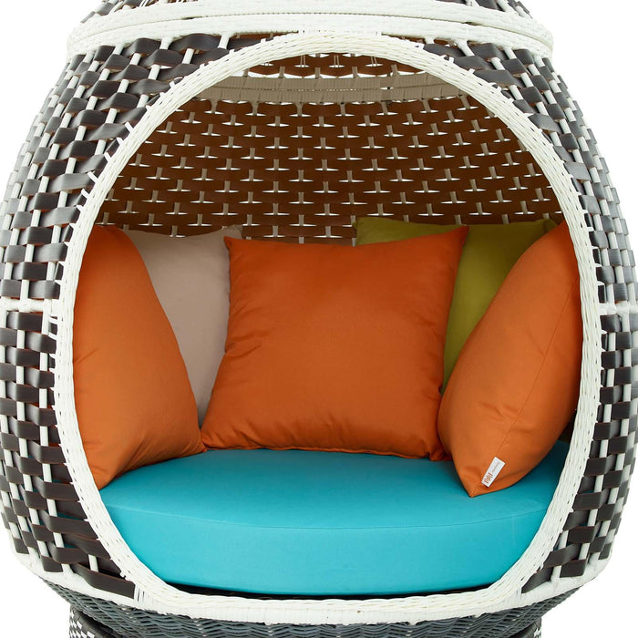 Palace Outdoor Patio Wicker Rattan Hanging Pod