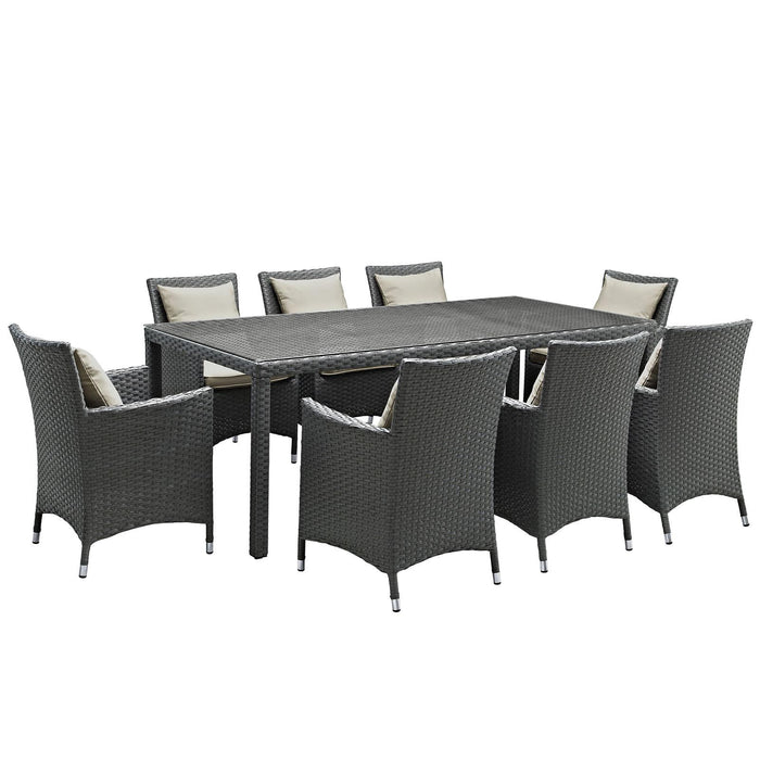 Sojourn 9 Piece Outdoor Patio Sunbrella� Dining Set