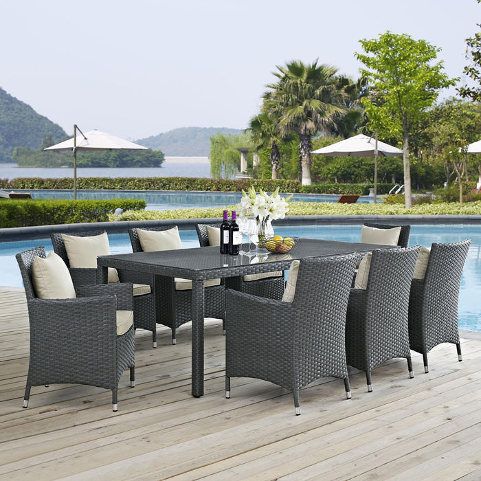 Sojourn 9 Piece Outdoor Patio Sunbrella� Dining Set