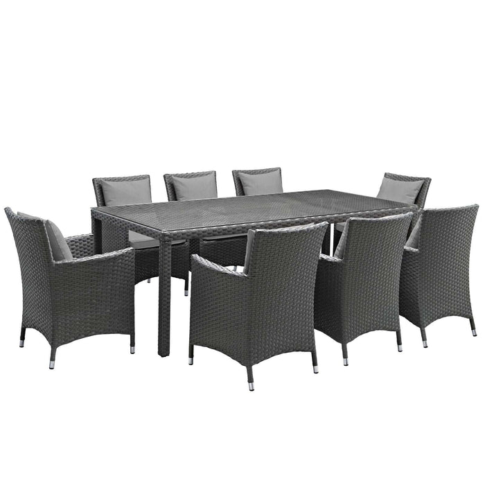 Sojourn 9 Piece Outdoor Patio Sunbrella� Dining Set