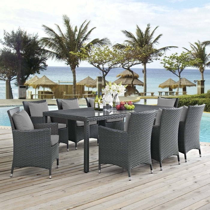 Sojourn 9 Piece Outdoor Patio Sunbrella� Dining Set