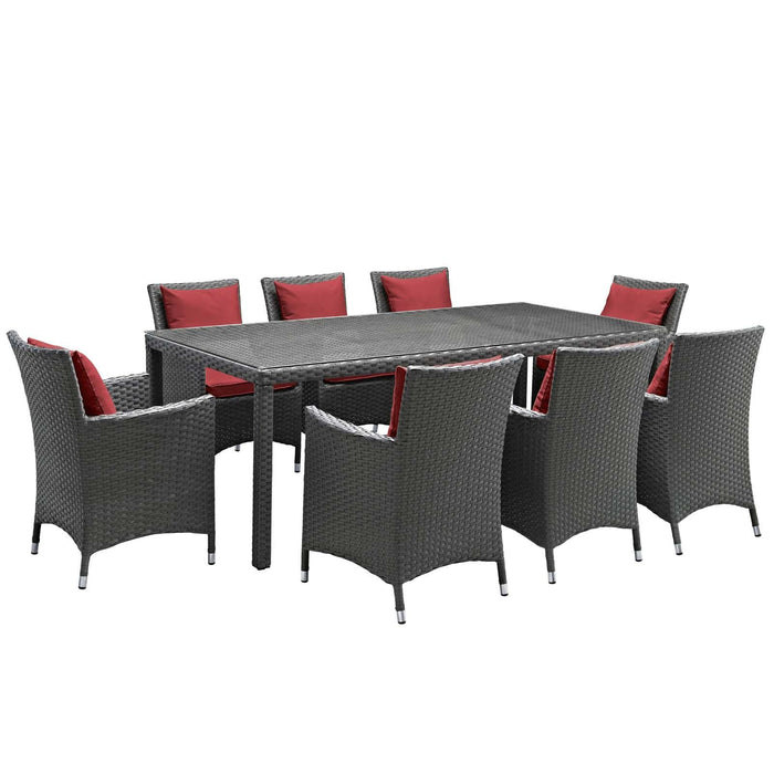 Sojourn 9 Piece Outdoor Patio Sunbrella� Dining Set