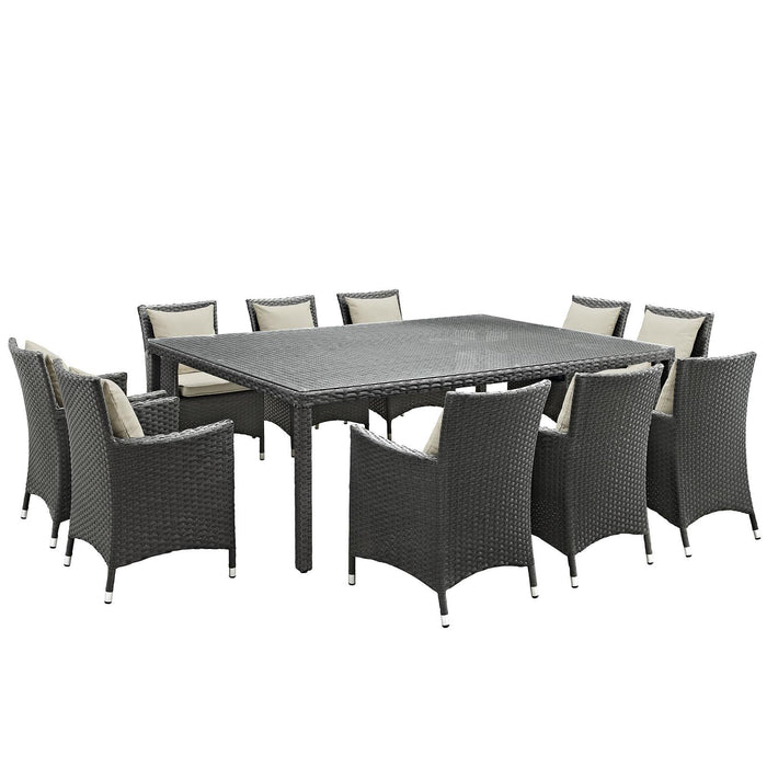 Sojourn 11 Piece Outdoor Patio Sunbrella� Dining Set image