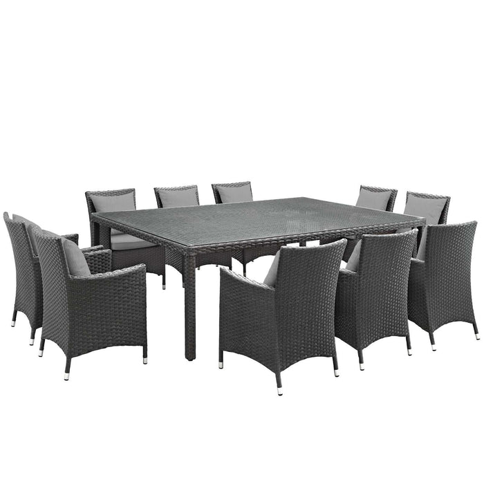 Sojourn 11 Piece Outdoor Patio Sunbrella� Dining Set