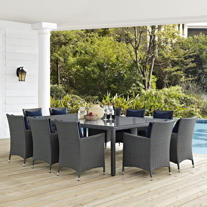 Sojourn 11 Piece Outdoor Patio Sunbrella� Dining Set