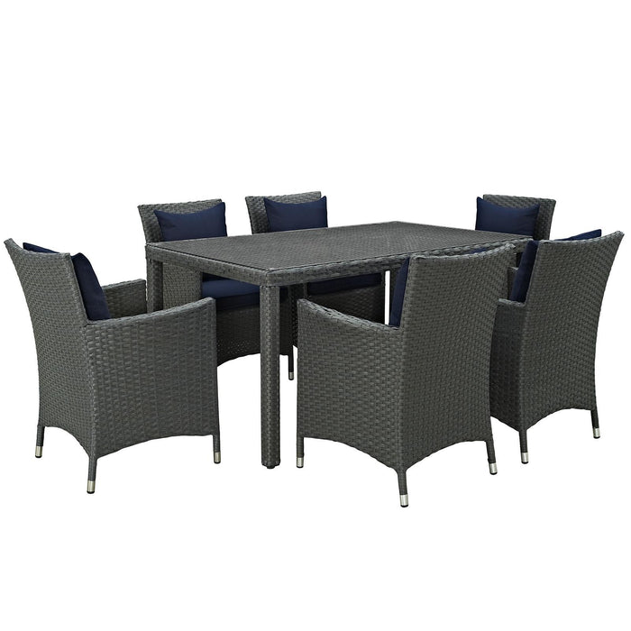 Sojourn 7 Piece Outdoor Patio Sunbrella� Dining Set