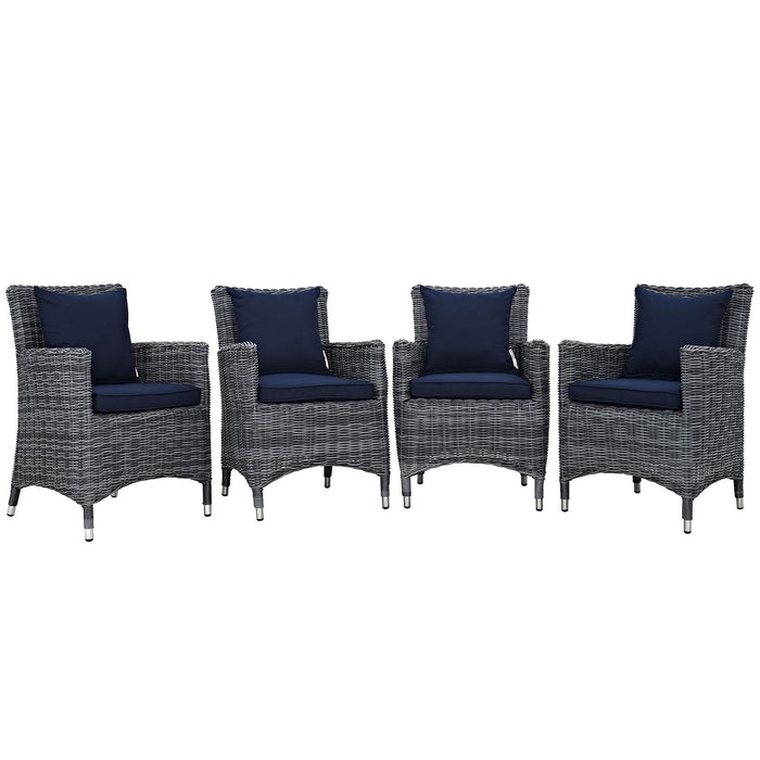 Summon 4 Piece Outdoor Patio Sunbrella� Dining Set