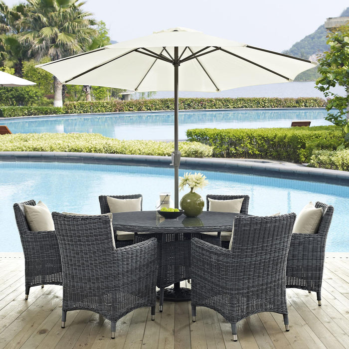 Summon 8 Piece Outdoor Patio Sunbrella� Dining Set