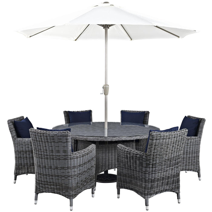 Summon 8 Piece Outdoor Patio Sunbrella� Dining Set