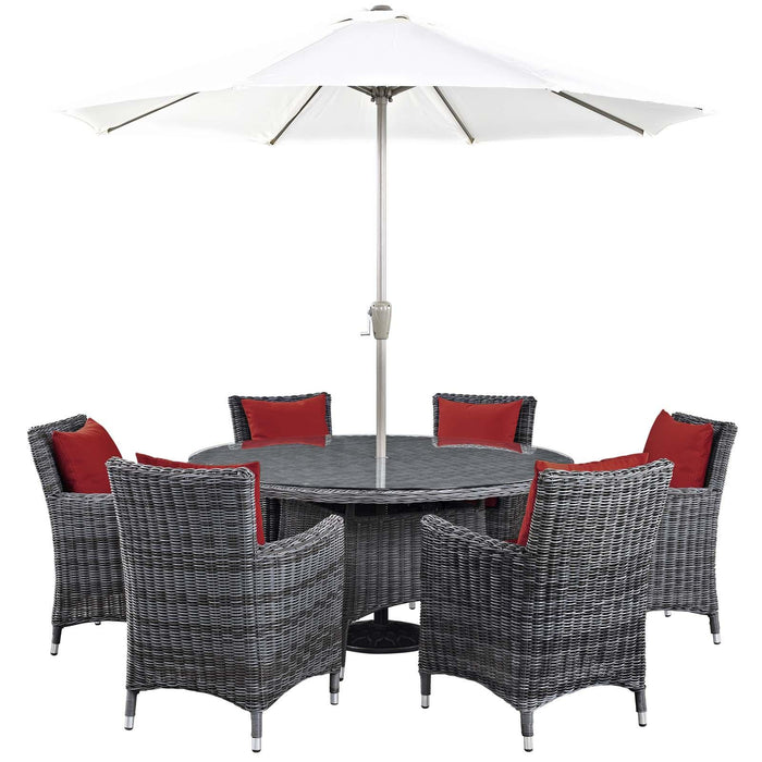 Summon 8 Piece Outdoor Patio Sunbrella� Dining Set